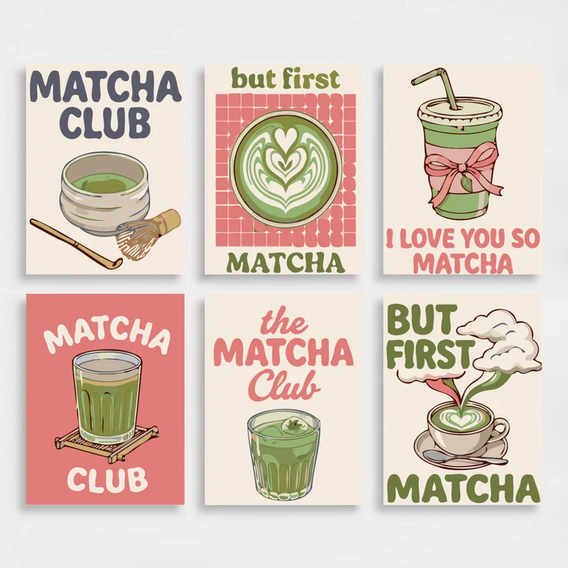 Matcha Club Posters - Mini Paint by Numbers Set