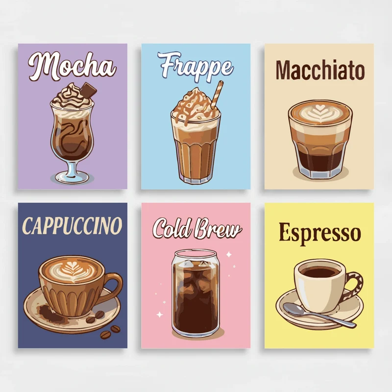 Coffee Shop Favorites - Mini Paint by Numbers Set
