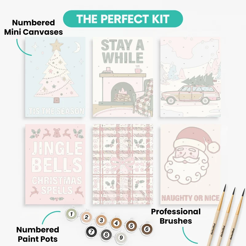 Cozy Christmas Cheer - Mini Paint by Numbers Set