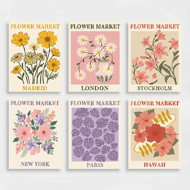 Global Flower Markets - Mini Paint by Numbers Set