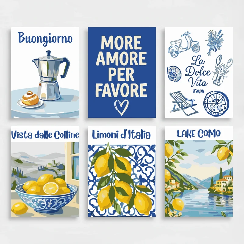 La Dolce Vita Italia Collection - Mini Paint by Numbers Set