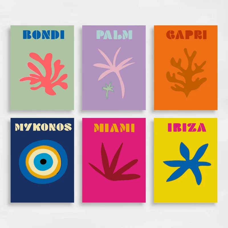 Bondi to Mykonos Travel Posters - Mini Paint by Numbers Set