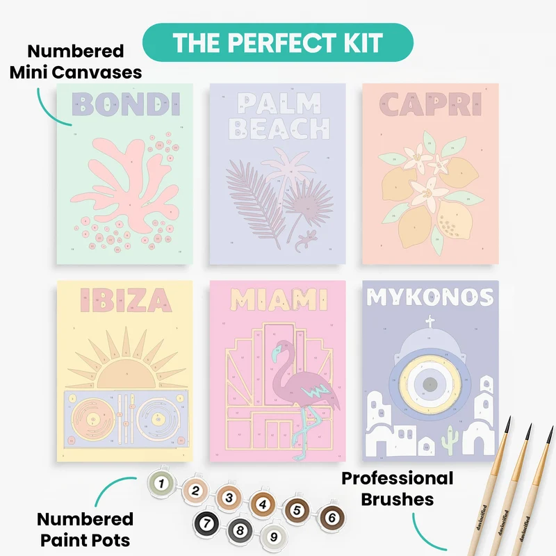 Coastal Destinations - Mini Paint by Numbers Set