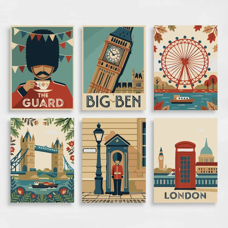 London Icons - Mini Paint by Numbers Set