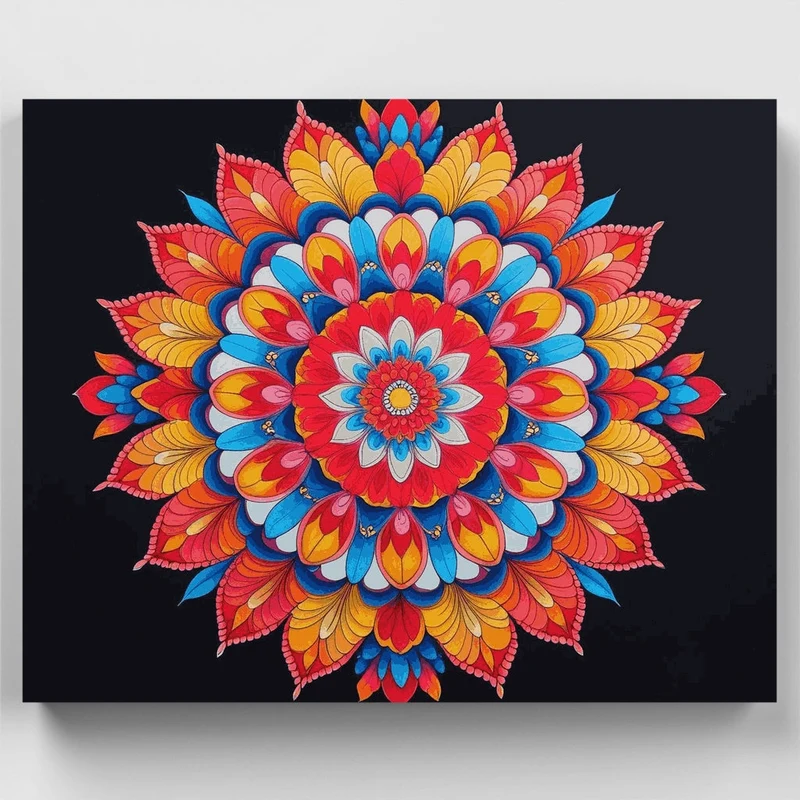 Radiant Lotus Mandala - Paint by Numbers Kit