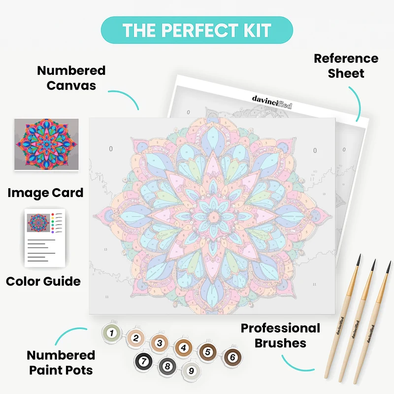 Colorful Mandala Burst - Paint by Numbers Kit
