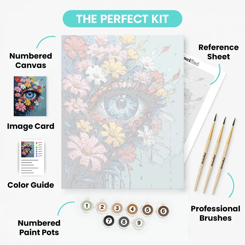 Floral Eye Surreal Art - Paint by Numbers Kit