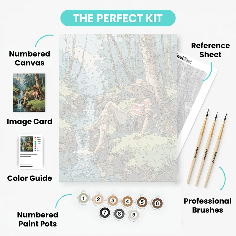 Peaceful Stream Relaxation - Paint by Numbers Kit