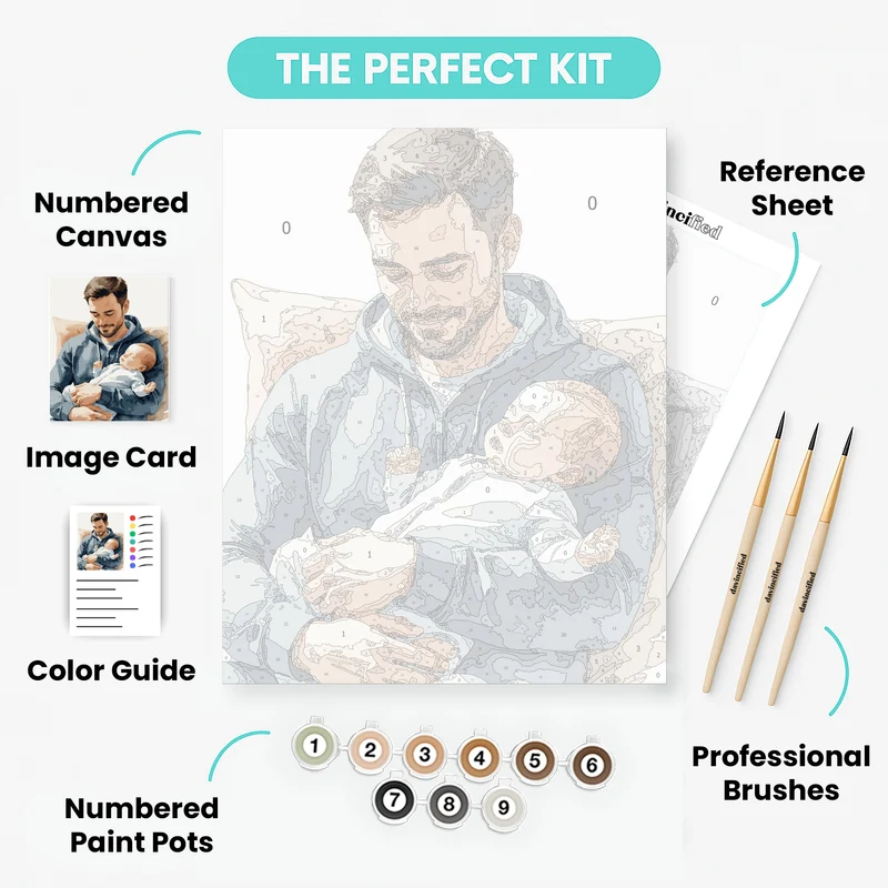 Father and Baby Bonding Moment - Paint by Numbers Kit