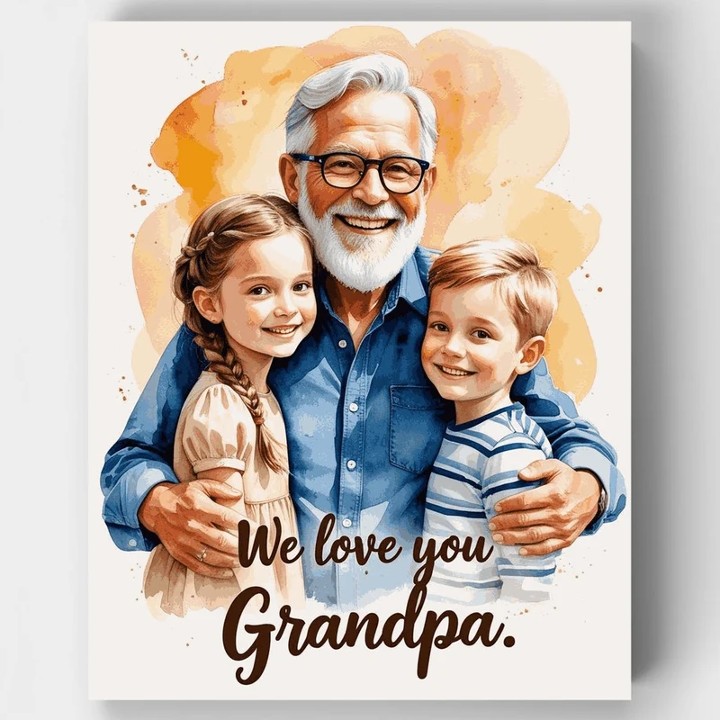 We Love You Grandpa - Paint by Numbers Kit