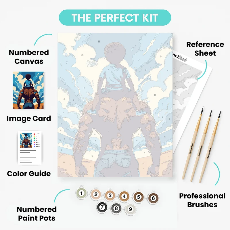 Father and Son Shoulder Ride - Paint by Numbers Kit