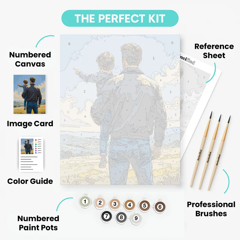 Father and Son Countryside View - Paint by Numbers Kit