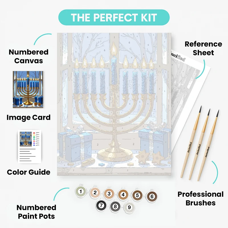 Menorah Winter Scene - Paint by Numbers Kit