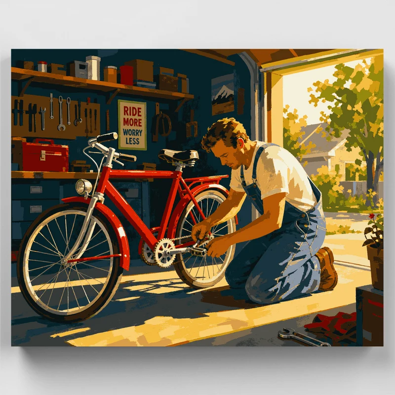 Father's Day Bike Workshop - Paint by Numbers Kit