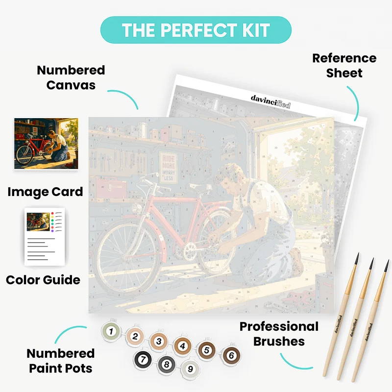 Father's Day Bike Workshop - Paint by Numbers Kit