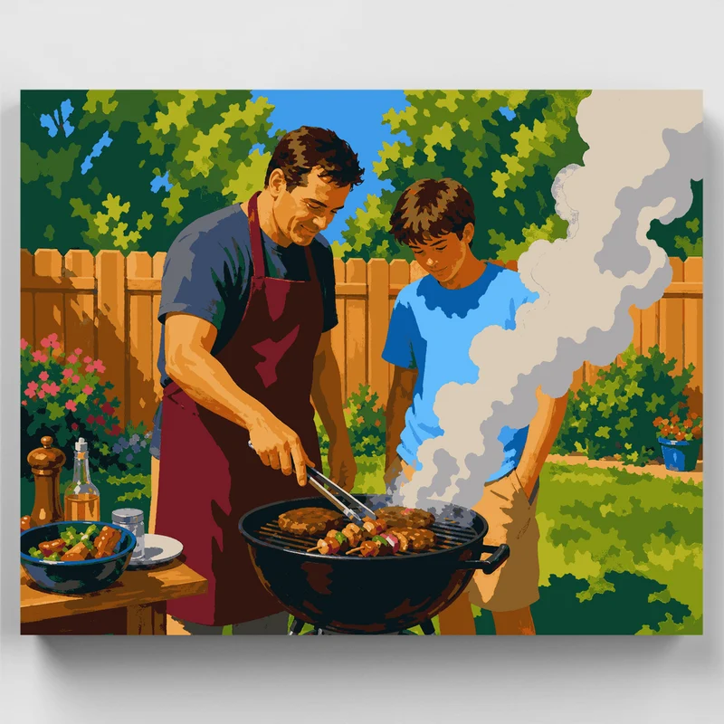 Father's Day Backyard BBQ - Paint by Numbers Kit