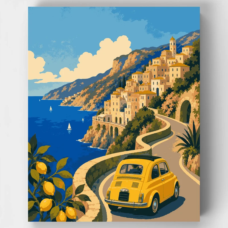 Amalfi Coast Drive - Paint by Numbers Kit