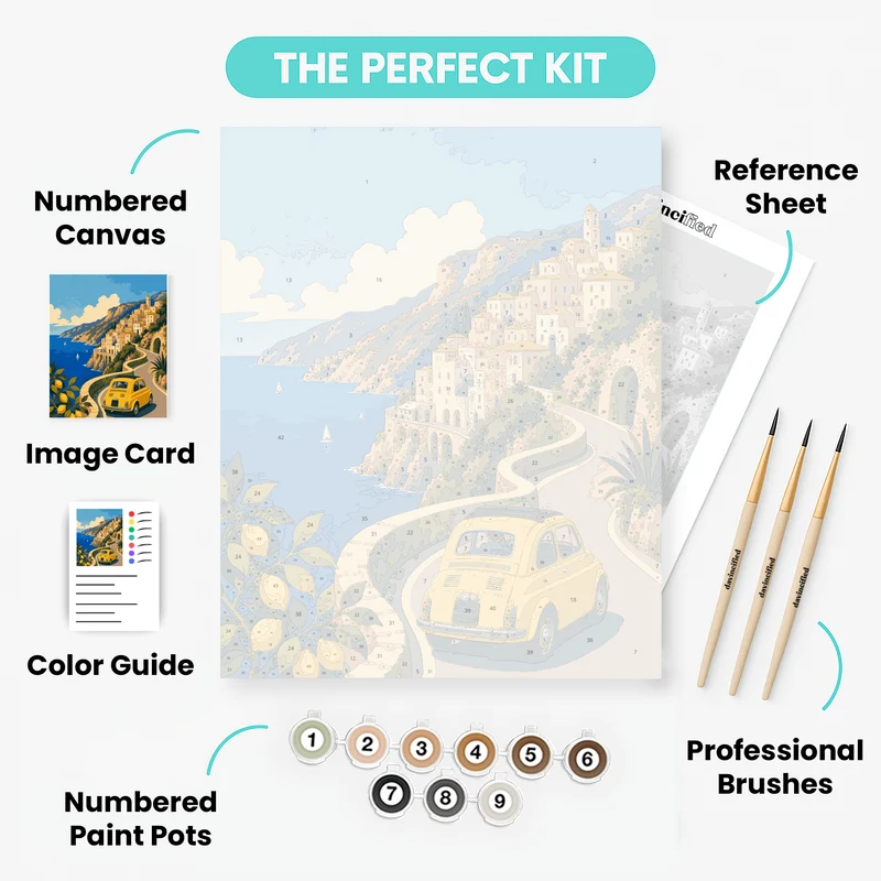 Amalfi Coast Drive - Paint by Numbers Kit