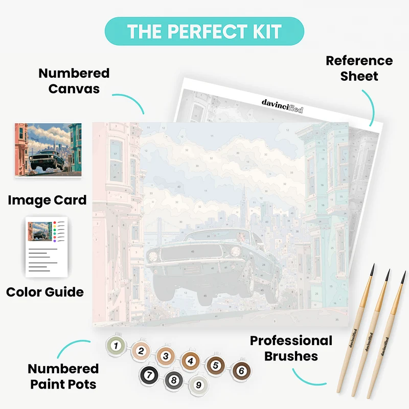 Bullitt Mustang San Francisco - Paint by Numbers Kit