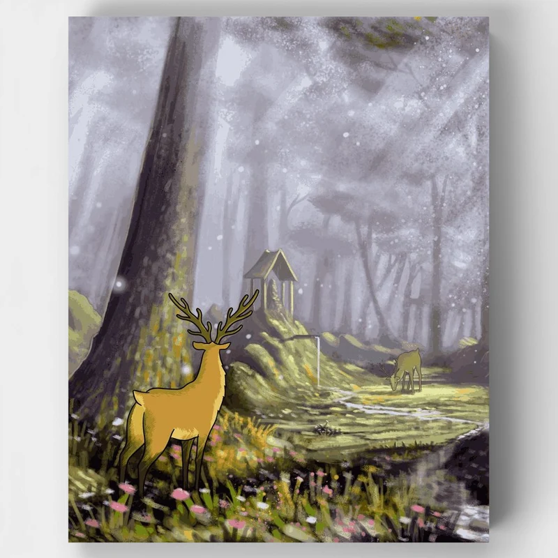 "Deer Forest" Paint by Numbers Kit