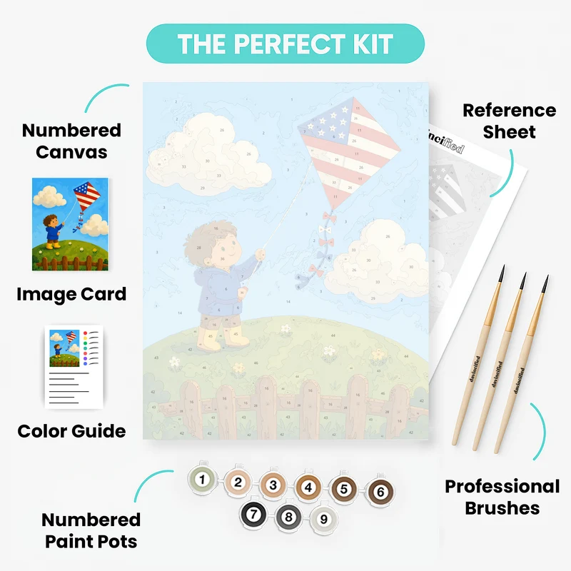 American Kite Boy - Paint by Numbers Kit