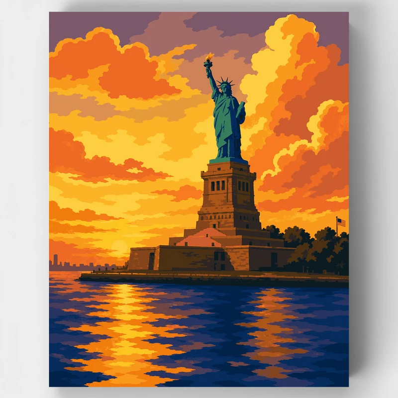 Statue of Liberty Sunset - Paint by Numbers Kit