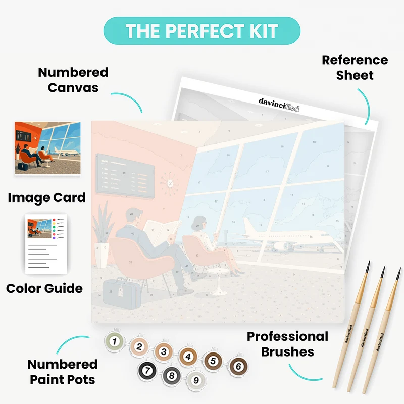 Mid-Century Airport Lounge - Paint by Numbers Kit