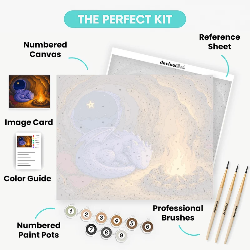 Sleeping Dragon by the Fire - Paint by Numbers Kit