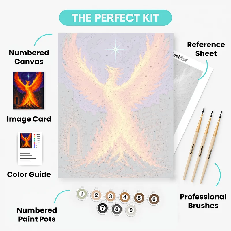 Phoenix Rising from the Flames - Paint by Numbers Kit