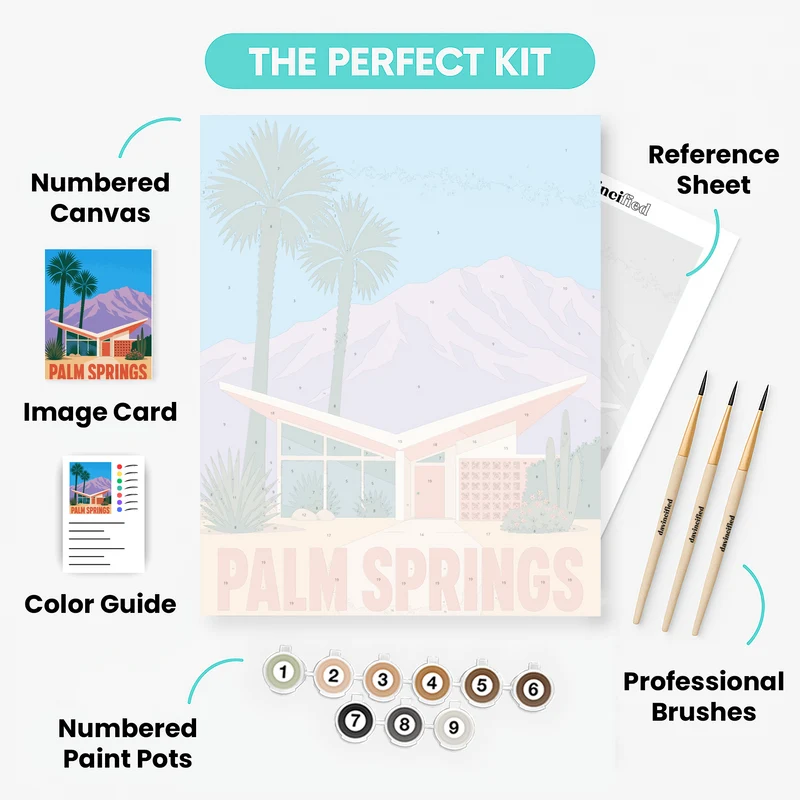 Palm Springs Mid-Century Modern House - Paint by Numbers Kit