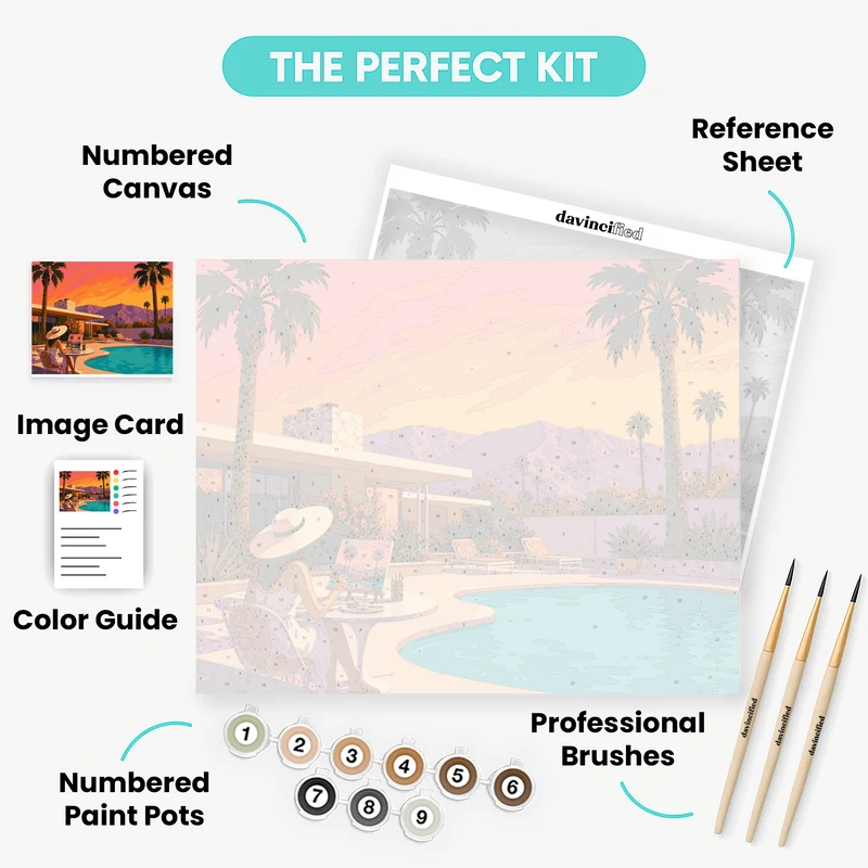 Palm Springs Poolside Painter - Paint by Numbers Kit
