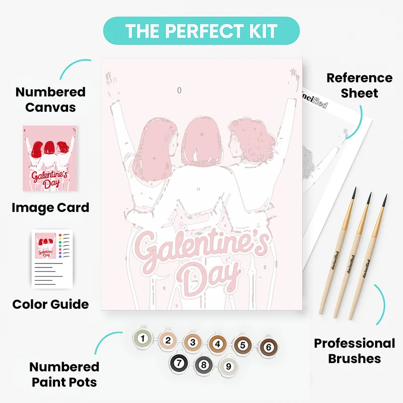 Galentine's Day Friendship Celebration - Paint by Numbers Kit