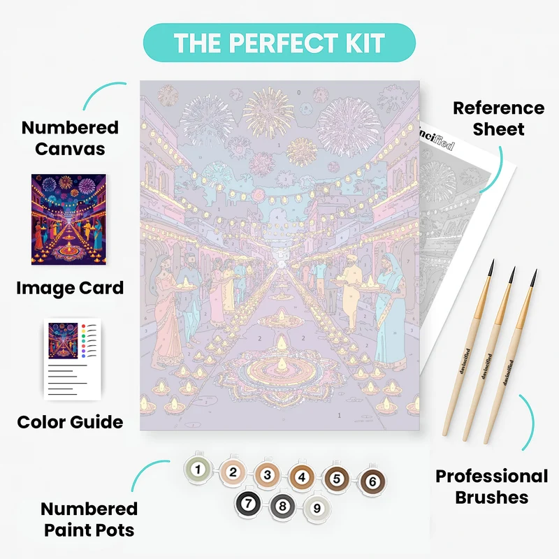 Diwali Festival Celebration - Paint by Numbers Kit