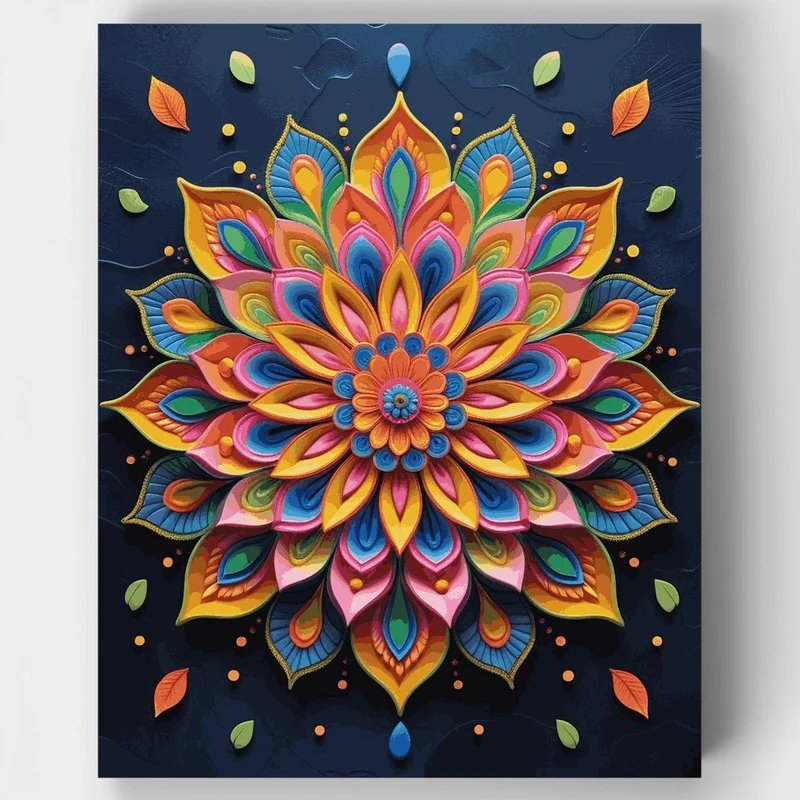 Colorful Lotus Mandala - Paint by Numbers Kit