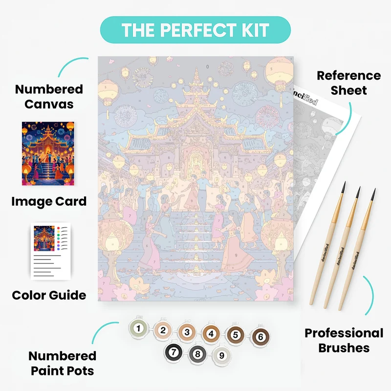 Diwali Temple Celebration - Paint by Numbers Kit