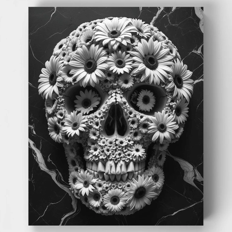 Floral Skull Art - Paint by Numbers Kit