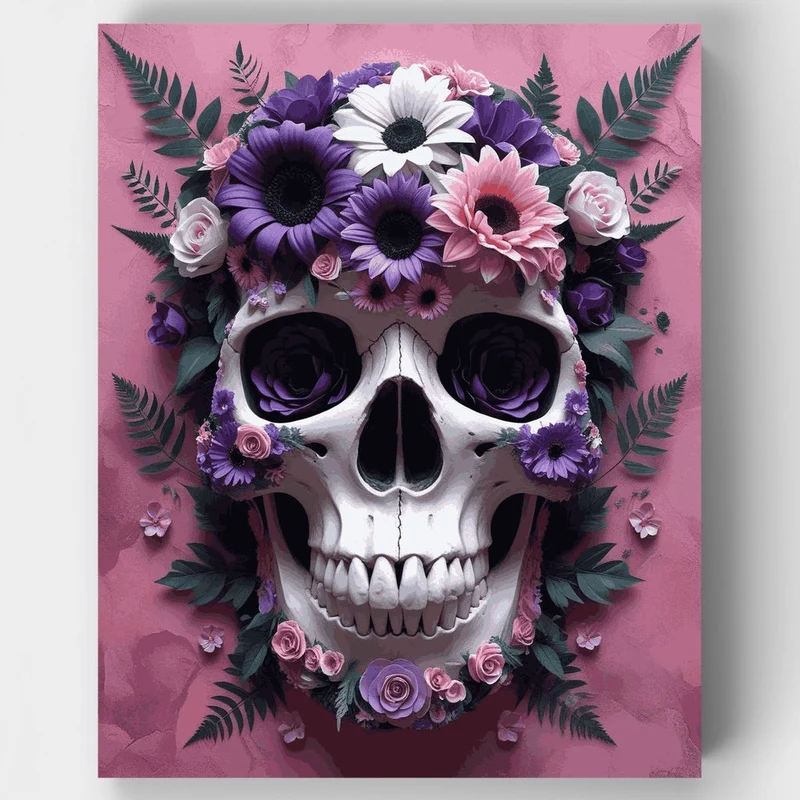 Floral Skull Day of the Dead - Paint by Numbers Kit