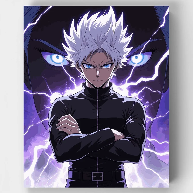 Anime Lightning Warrior - Paint by Numbers Kit