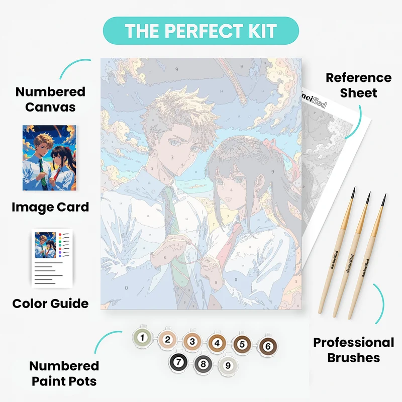 Anime School Romance Under Shooting Star - Paint by Numbers Kit