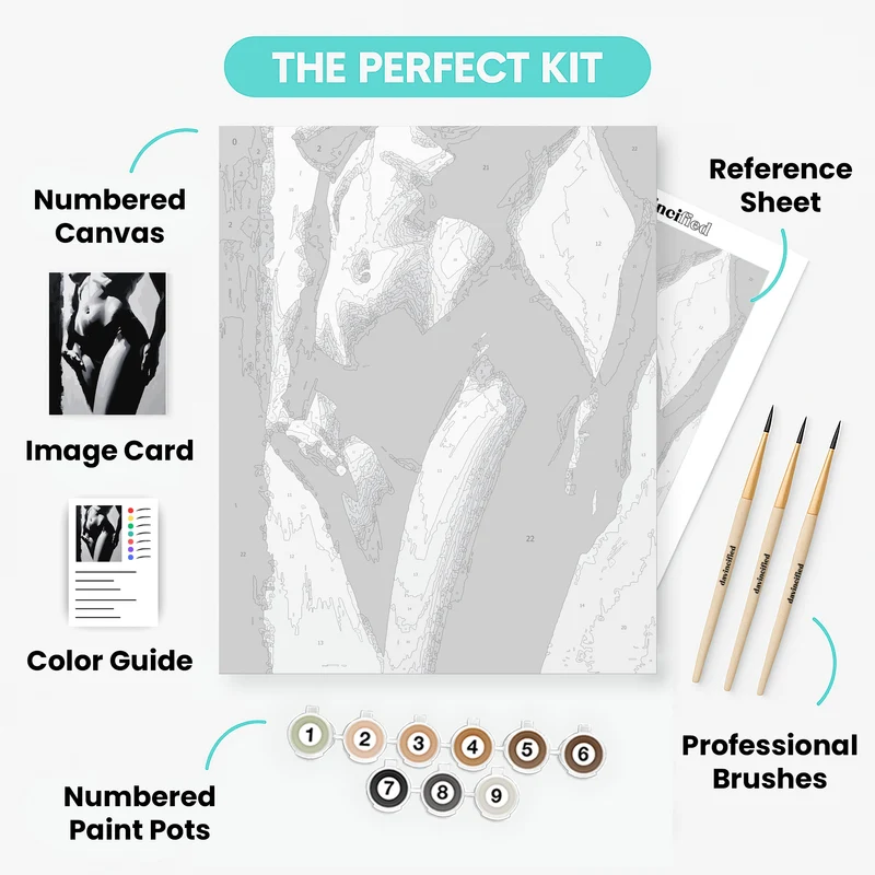Intimate Monochrome Figure Study - Paint by Numbers Kit