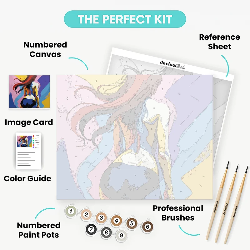 Vibrant Abstract Woman - Paint by Numbers Kit