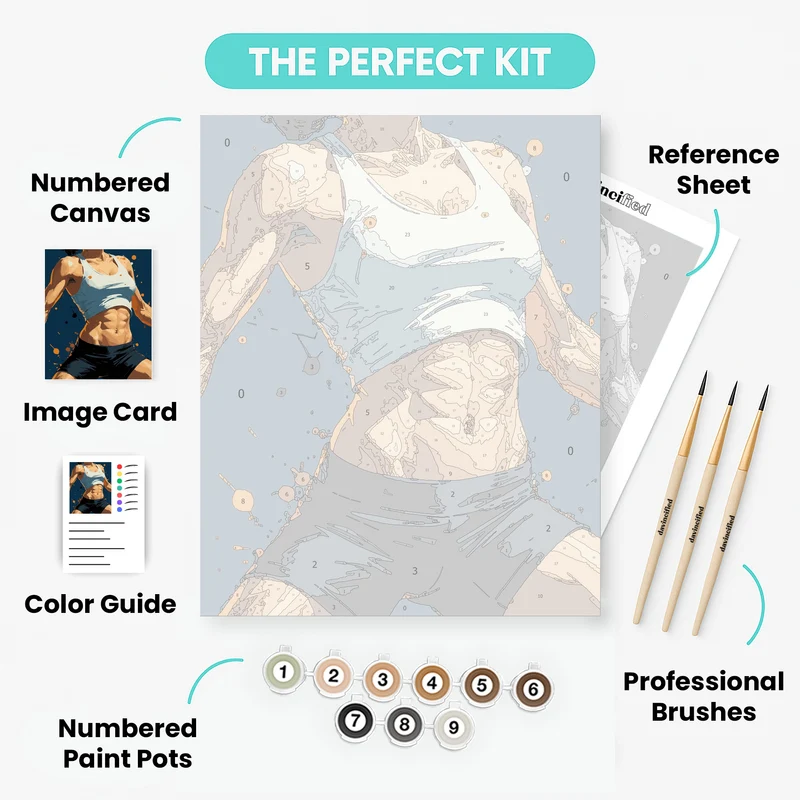 Athletic Woman in Workout Gear - Paint by Numbers Kit