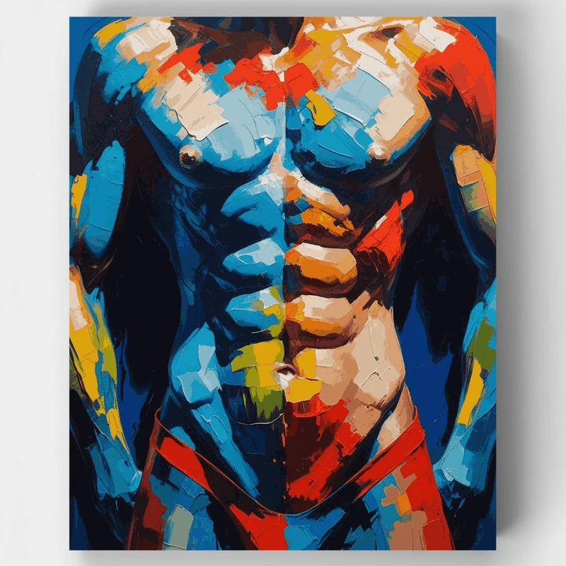 Vibrant Abstract Male Figure - Paint by Numbers Kit