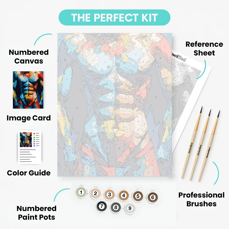 Vibrant Abstract Male Figure - Paint by Numbers Kit