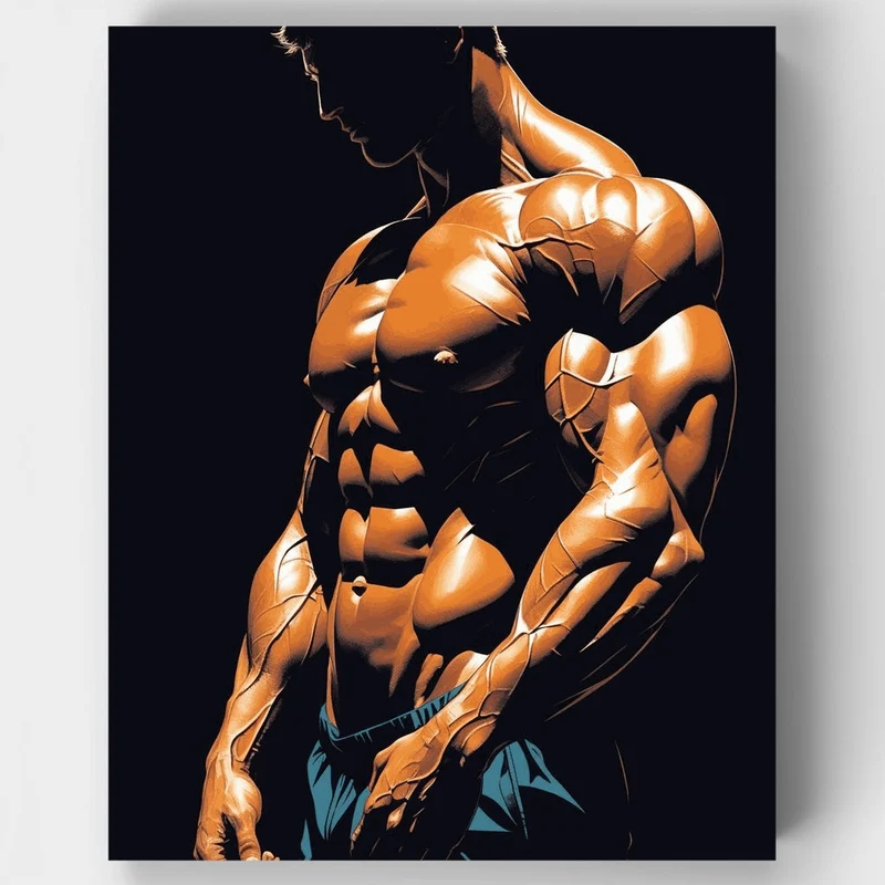 Muscular Male Figure Study - Paint by Numbers Kit