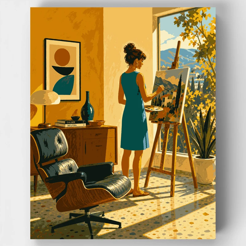 Mid-Century Modern Studio - Paint by Numbers Kit