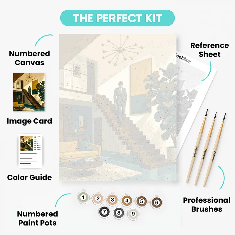 The Sophisticated Descent - Paint by Numbers Kit