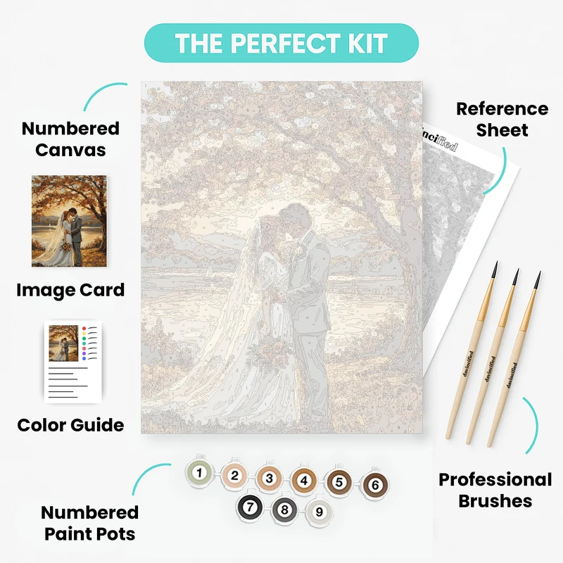 Autumn Wedding by the Lake - Paint by Numbers Kit