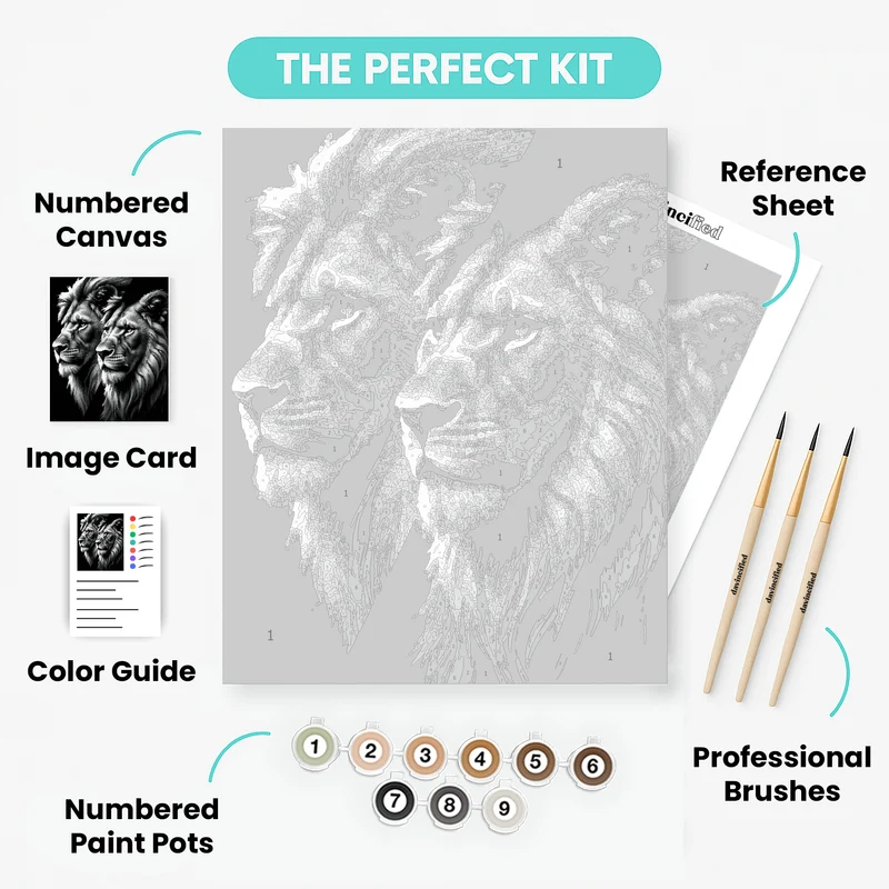 Majestic Twin Lions - Paint by Numbers Kit