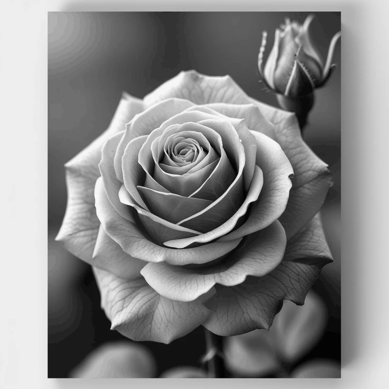 Black and White Rose - Paint by Numbers Kit